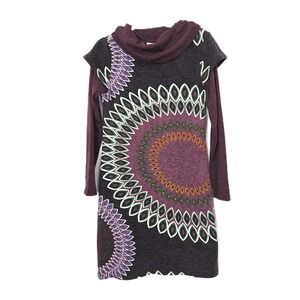 Aryeh Boho Sweater Tunic Turtle Neck Women's Size M Boho Aztec Southwestern Dres